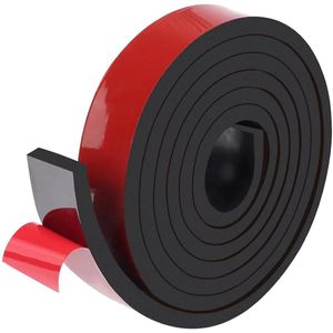 Zeynomax - 5 meter zelfklevende rubberen strips | Dikte 3 mm | Breedte 25 mm | Massief rubberen profielen | Voor doe-het-zelf afdichtingen en bescherming