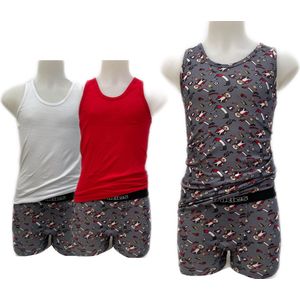 Embrator jongens Ondergoedsetje 4-stuks grijs mix maat 128/134