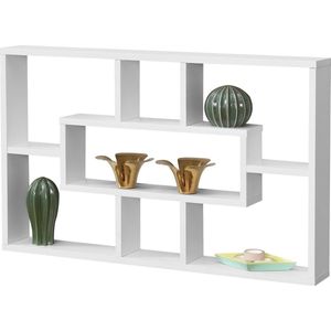 In And OutdoorMatch Wandrek Judge - Met 7 Vakken - 77x10x48 cm - Wit - Spaanplaat - Modern Design