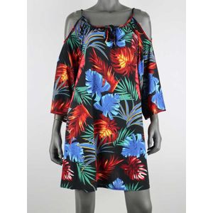 Jurk - Tuniek - Palmblad - Zwart - One Size