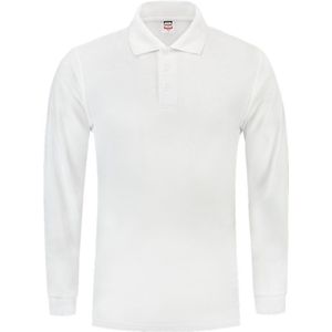 Tricorp Poloshirt lange mouw - Casual - 201009 - Wit - maat XXL