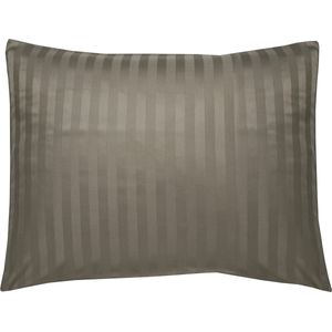 Ten Cate Streep Katoensatijnen Kussenslopen (2 stuks) - 60x70 cm - Taupe