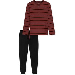 Schiesser - Casual Nightwear - Pyjama - Rood - Lange Herenpyjama met Knoopsluiting