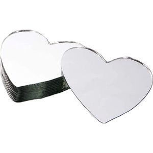20 stuks decoratieve mini-spiegels, hart-wandspiegel, minispiegel in hartvorm, hartspiegelset, voor het decoreren van kunsthandwerk, doe-het-zelf spiegels, knutselprojectaccessoires