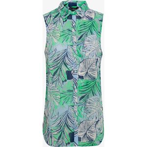 TwoDay dames blouse mouwloos met print - Groen - Maat S