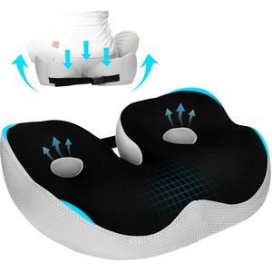 Unyqoos® Ergonomisch traagschuim zitkussen voor ultiem comfort en rugondersteuning