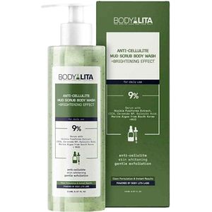 BodyLita Anti-Cellulite Permanente oplossing voor cellulitis met 9% Serum Mud Scrub Body Wash Gel + Brightening (Verhelderend) Effect Schone formule & Directe resultaten - Aangedreven door Body Lita Labs - Vermindert cellulitis in 10 dagen - 150 ml