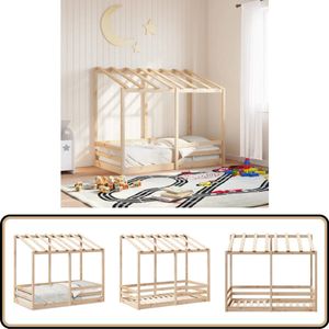 vidaXL Kinderbed met bedhuis 80x160 cm massief grenenhout