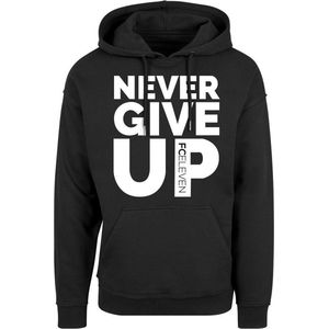 FC Eleven - Never Give Up Hoodie -  Zwart – L