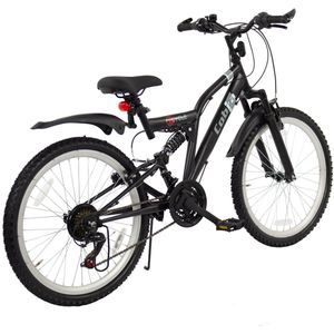 2Cycle MTB kinderfiets 24 inch (8 tot 10 jaar) voor jongens zwart