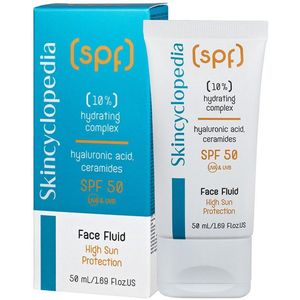 Zonnebrand gezicht fluid met SPF50 - verjongt de huid - ceramiden- hyaluronzuur 50ml