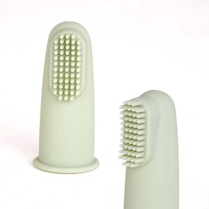 Dutsi - Siliconen - Baby Vingertandenborstel - BPA vrij - Pastelgroen