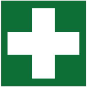 Eerste Hulp Bord - Verbanddoos 20 cm x 20 cm - Sterk Oplichtend en Zelfklevend van Robuust PVC