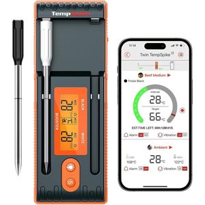 ThermoPro Twin TempSpike Draadloze Vleesthermometer: Voor Perfect Gegaard Vlees