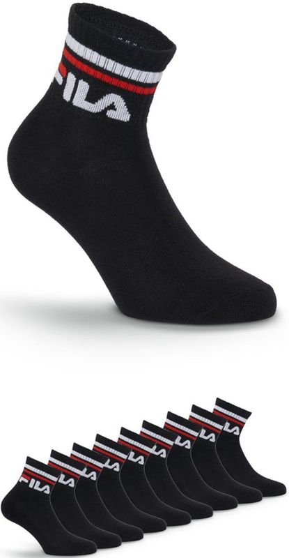 FILA - Logoband - Enkelsokken - Zwart - 9 Pack