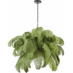 Light & Living Hanglamp Feather - Groen - Ø80cm - Landelijk - Hanglampen Eetkamer, Slaapkamer, Woonkamer