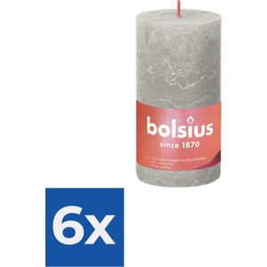 Bolsius Stompkaars Sandy Grey Ø68 mm - Hoogte 13 cm - Zandgrijs - 60 branduren - Voordeelverpakking 6 stuks