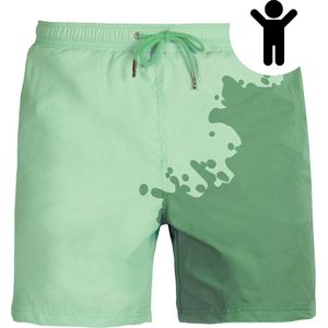 SEA'SONS - Zwembroek Jongens - Kleurveranderend - Sneldrogend - Groen - Maat 98/104 (SEASONS - Kleur veranderend)