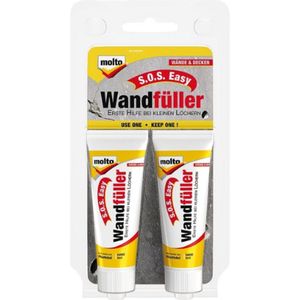 Molto SOS Easy Wandvuller - Wit - 2 x 20 ml - Snel Herstelvulling voor Kleine Beschadigingen