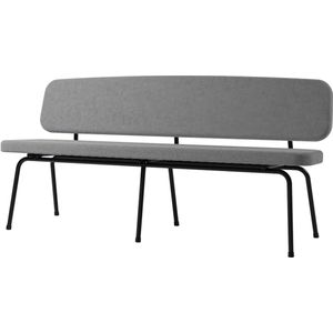 Design In Box - Eetkamerbank - Eettafelbank - Eetbank - Metaal/Gestoffeerd - Zwart/Grijs - 55x162x80 cm