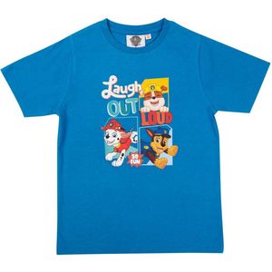 Paw Patrol T-Shirt - Korte Mouw - Blauw - Laugh out Loud - Maat 98/104