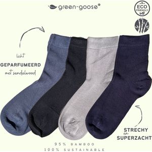 green-goose® Bamboe Sokken | 4 Paar | Maat 39 - 42 | Zwart | Duurzaam en Comfortabel | 95% Bamboe