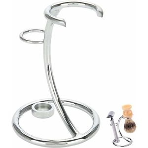 Stijlvolle Metalen Houder voor Scheerkwast en Scheermes met Elegant Ontwerp