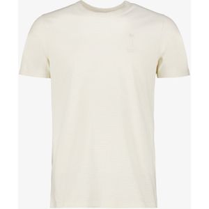 Unsigned heren T-shirt beige gestreept - Maat XXL