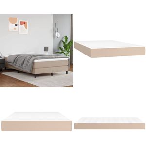 vidaXL Pocketveringmatras 120x200x20 cm kunstleer cappuccinokleurig - Pocketveringmatras - Pocketveringmatrassen - Matras - Pocketvering Matras