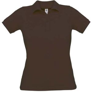 Polo Dames M B&C Kraag met knopen Korte mouw Brown 100% Katoen