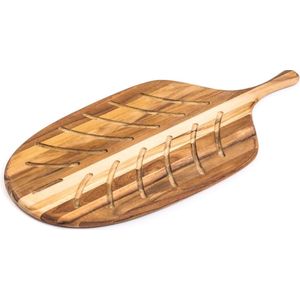 Teakhaus Snijplank - Canoe - Broodplank Klein - incl Handgreep - 48,2 cm x 22,8 cm - Bruin