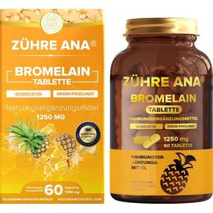 Zühre Ana Bromelaïne 60 Tabletten - 1250 Mg Bromelaïne, Quercetine, Chroompicolinaat en Vitamine C
