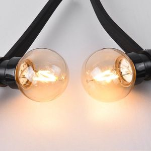 LumenXL lichtsnoer voor buiten 25 meter met 50 1 watt filament LED lampen 2200K - rubber
