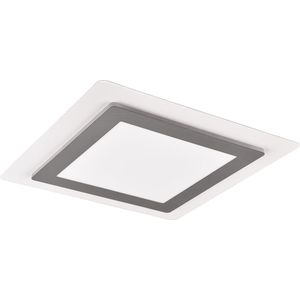 LED Plafondlamp - Torna Groan - 46W - Aanpasbaar kleur - Dimbaar - Vierkant - Mat Nikkel - Metaal