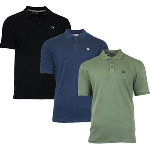 3-Pack Donnay Polo (549009) - Sportpolo - Heren - Black/Navy/Army Green- maat 3XL