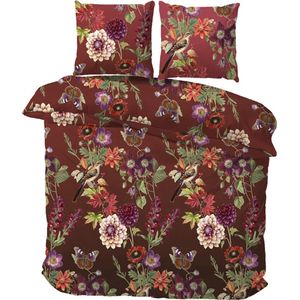 iSleep Dekbedovertrek Lydia - Litsjumeaux - 240x200/220 cm - Bordeaux