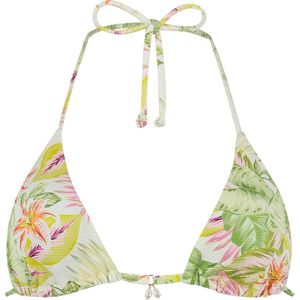 Hunkemöller Dames Badmode Triangel bikinitop Tropics - Wit - maat S