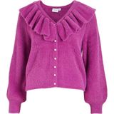 Vila Vest Vihenny V-neck L/s Frill Knit Cardi 14091319 Cattleya Orchid Dames Maat - XL