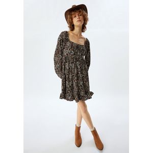 Fit & Flare-jurk - Mini-lengte - Etnisch - Lange Mouw - Kanten Kraag