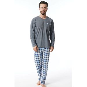Grijze katoenen pyjama voor heren- grote maten XL