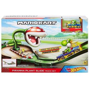Hot Wheels Mario Kart Nemesis Track Set Piranha - Racebaan Inclusief één Luigi-Kart