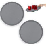Antislip - Set van 2 - Dienbladen - Grijs - Ø 35 cm - Kunststof