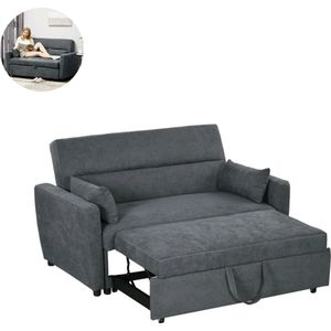 Slaapbank - Uitklapbaar - Slaapstoel - Logeerbed - Zetelbed - Slaapfauteuil - Vouwbed - 2 persoons - Zeer comfortabel - Donkergrijs