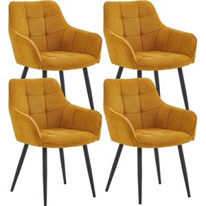 Colenis® - Oriana Eetkamerstoel - Set Van 4 - Okergeel - Vardo - Design