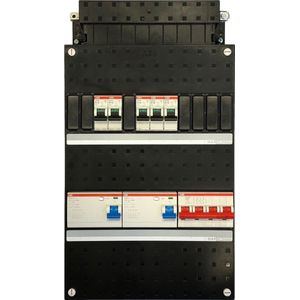 ABB groepenkast 5 groepen, 2 aardlekschakelaars, 1 hoofdschakelaar 4-P