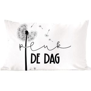 Sierkussen - Quote Bloem Carpe Diem - Multicolor - 40 Cm X 60 Cm