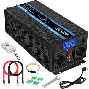 3000W Zuivere Sinus Omvormer 24V naar 230V met 20A Lader en UPS Functie