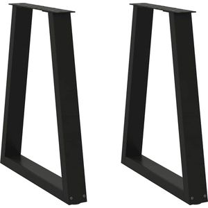 vidaXL - Salontafelpoten - 2 - st - V-vormig - 50x(72-73) - cm - staal - zwart