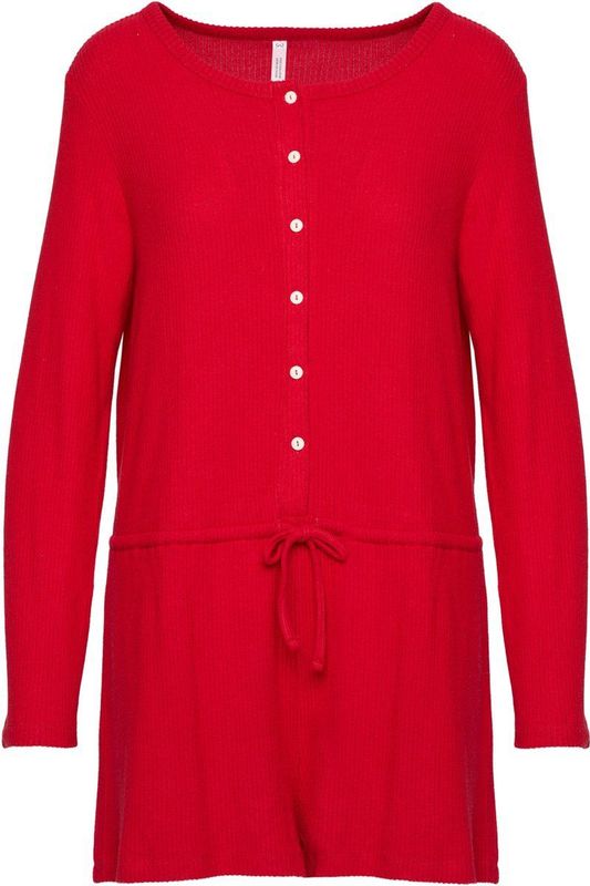 Hunkemöller Korte geribde jersey onesie Rood XS