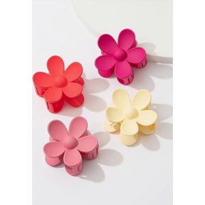 Haarklem - Haarclip - Haarspeld - Haaraccessoire - Grote Bloem - 7.5cm - 4 stuks